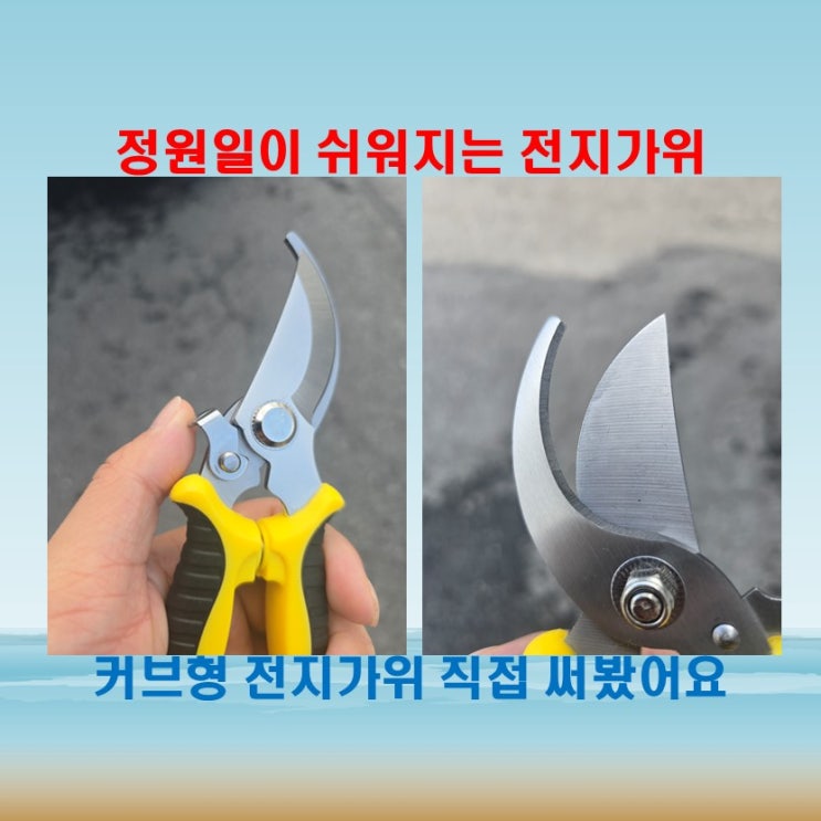  전지가위 추천! 커브형이라 손목 부담 없이 잘려요
