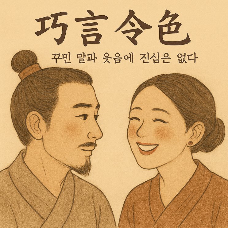   교언영색(巧言令色) — 꾸민 말과 웃음에 진심은 없다