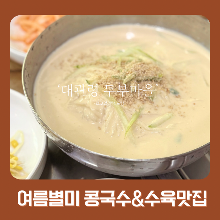  강동구청 점심맛집 대관령 두부마을｜여름 별미 콩국수와 수육 재방문 후기