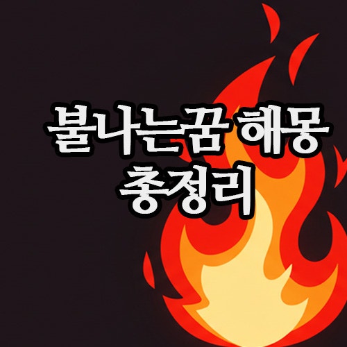  불나는꿈 해몽 총정리, 집에 불나는 꿈부터 불끄는 꿈까지 상황별 의미