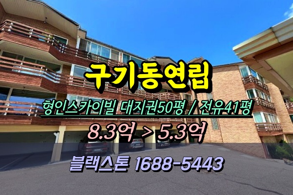  구기동 연립 경매 형인스카이빌 40평대 대지권 50평 [2024타경3405]