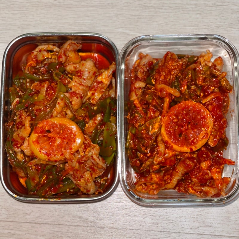 평천면옥 레몬무뼈닭발 냉채무침 일반맛 마라맛 내돈내산 택배 후기