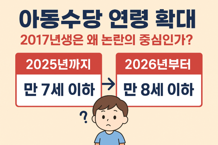  2025~2030년 아동수당 변경 정리  지급 연령 확대 & 2017년생 특례 대응