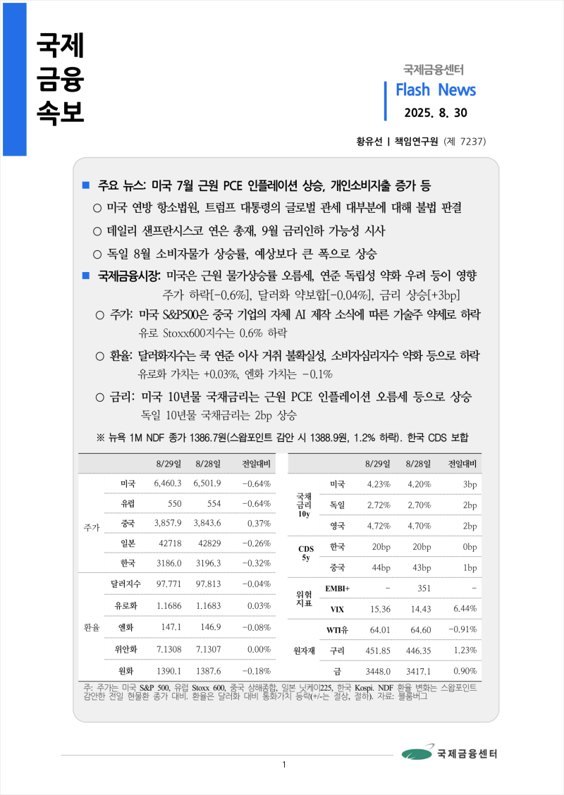 8.30] 미국 7월 근원 PCE 인플레이션 상승, 개인소비지출 증가 등, 국제금융속보 : 네이버 블로그