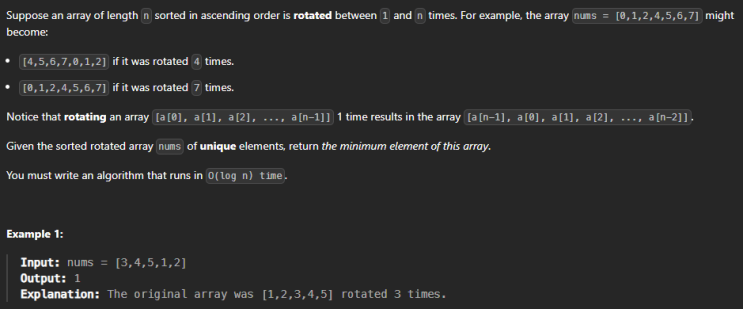  JAVA_LeetCode 153_Find Minimum in Rotated Sorted Array