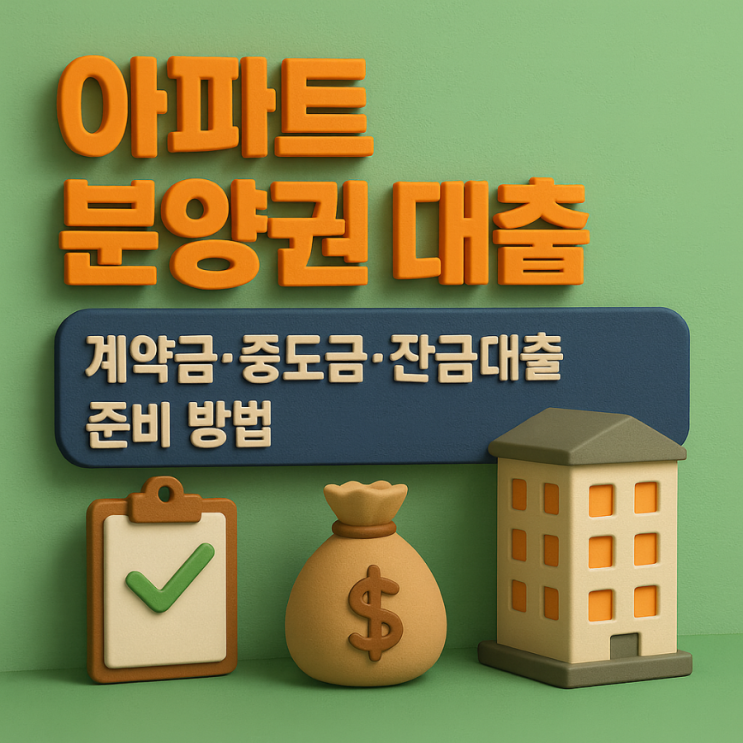  아파트 분양권 대출 가이드,  계약금·중도금·잔금대출 준비 방법