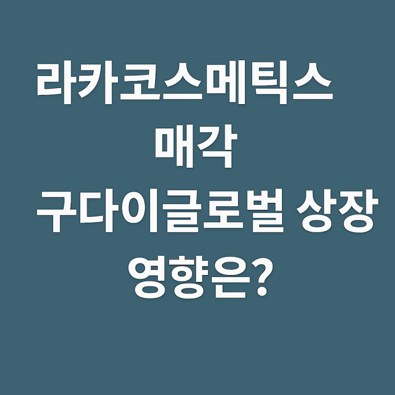 라카 코스메틱스 매각, 구다이글로벌 IPO 영향은?