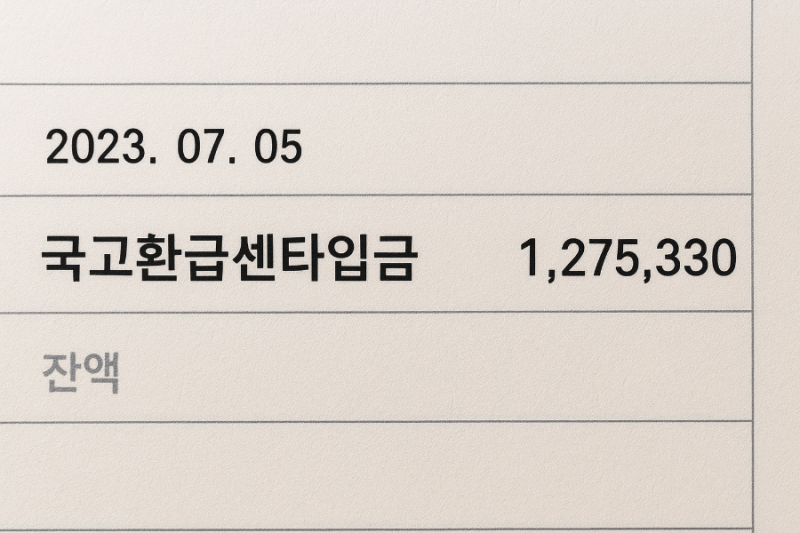 국고환급센타입금 뜻? 갑자기 입금된 돈의 정체
