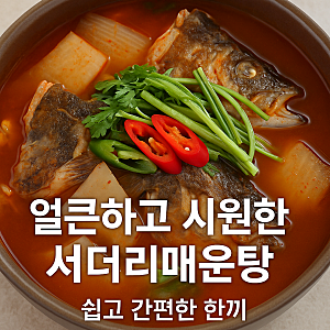 얼큰하고 시원한 광어 서더리 매운탕 매운탕레시피 쉽고 간편한 한끼
