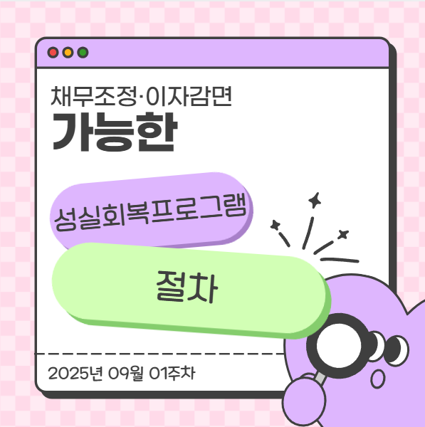 채무조정·이자감면 가능한 성실회복프로그램 절차