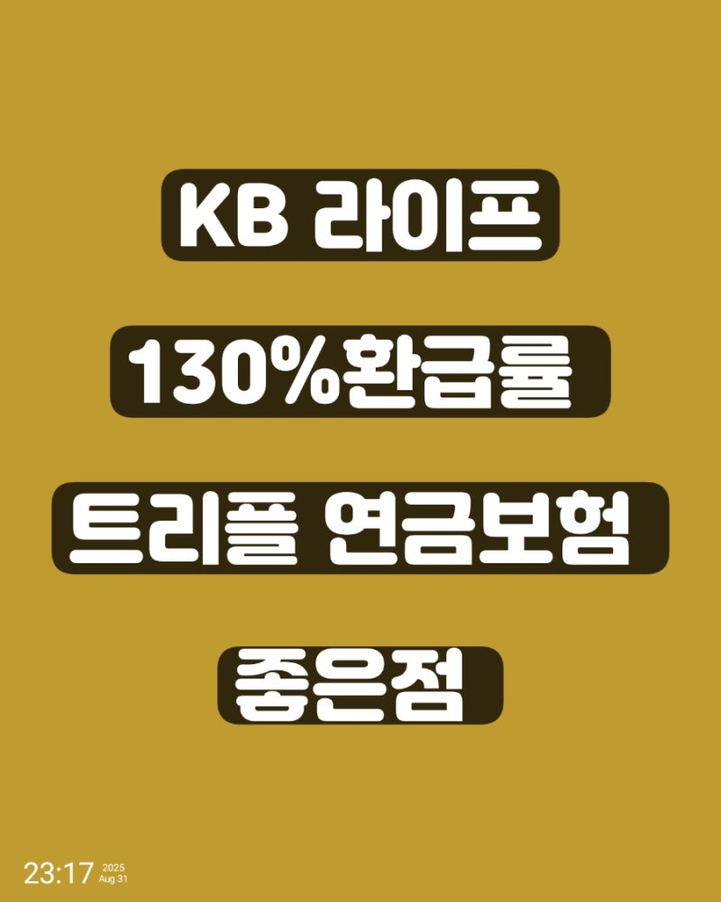 KB라이프 130프로 트리플 레벨업 연금보험