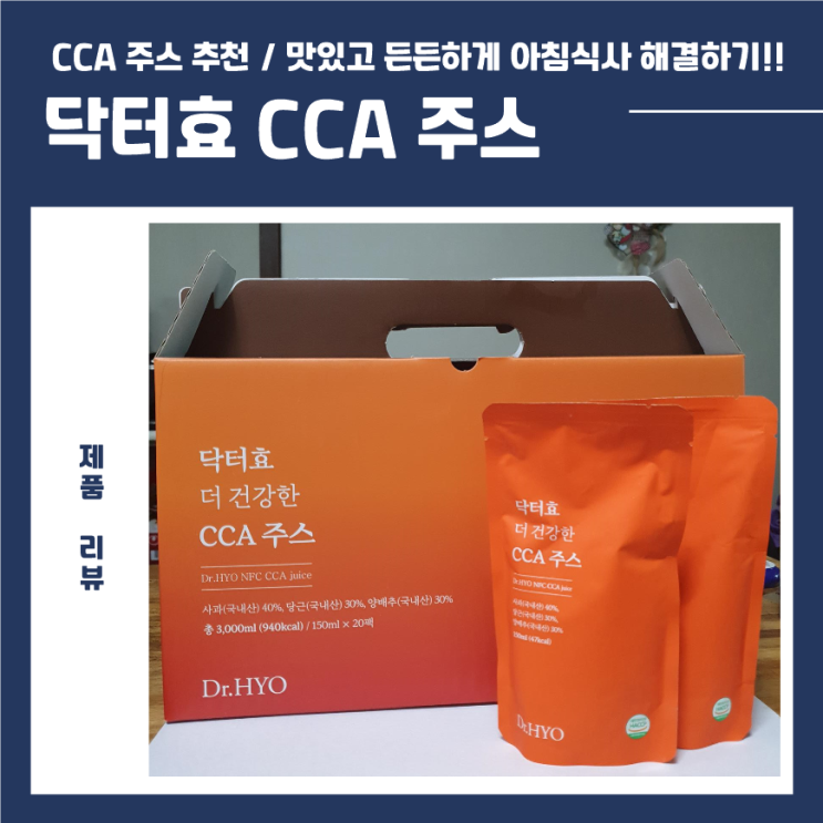  CCA주스 추천! 닥터효 CCA주스로 맛있고 든든한 아침 맞이하기