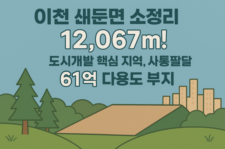  "사통팔달 쾌속 연결! 이천 신둔면 소정리 12,067, 61억 원 다용도 도시개발 황금 부지"[신둔토지]
