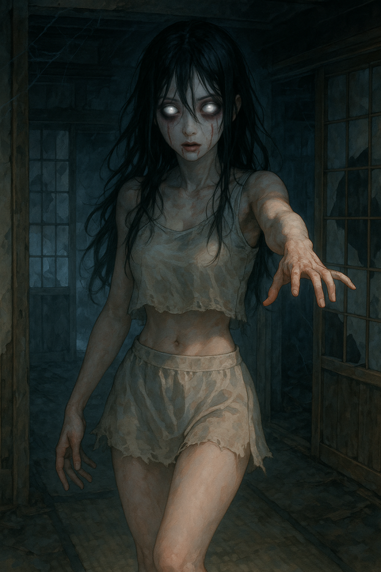  공포 소녀 일러스트(처녀귀신)