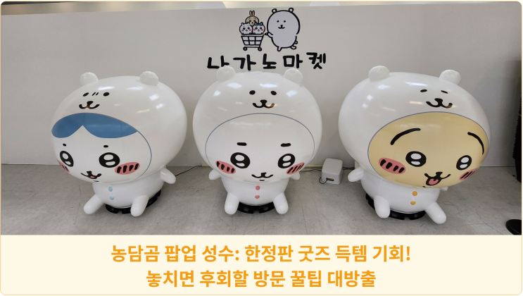  농담곰 팝업 성수: 한정판 굿즈 득템 기회! 놓치면 후회할 방문 꿀팁 대방출