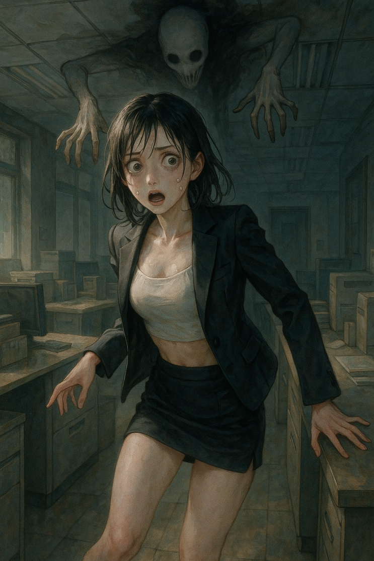  공포 소녀 일러스트(오피스레이디,정장)