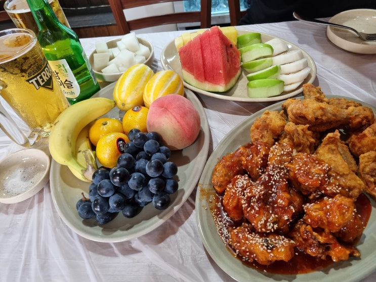  청주 3대 치킨 멕시칸 우암체인점 과일 주는 노포 현지인맛집