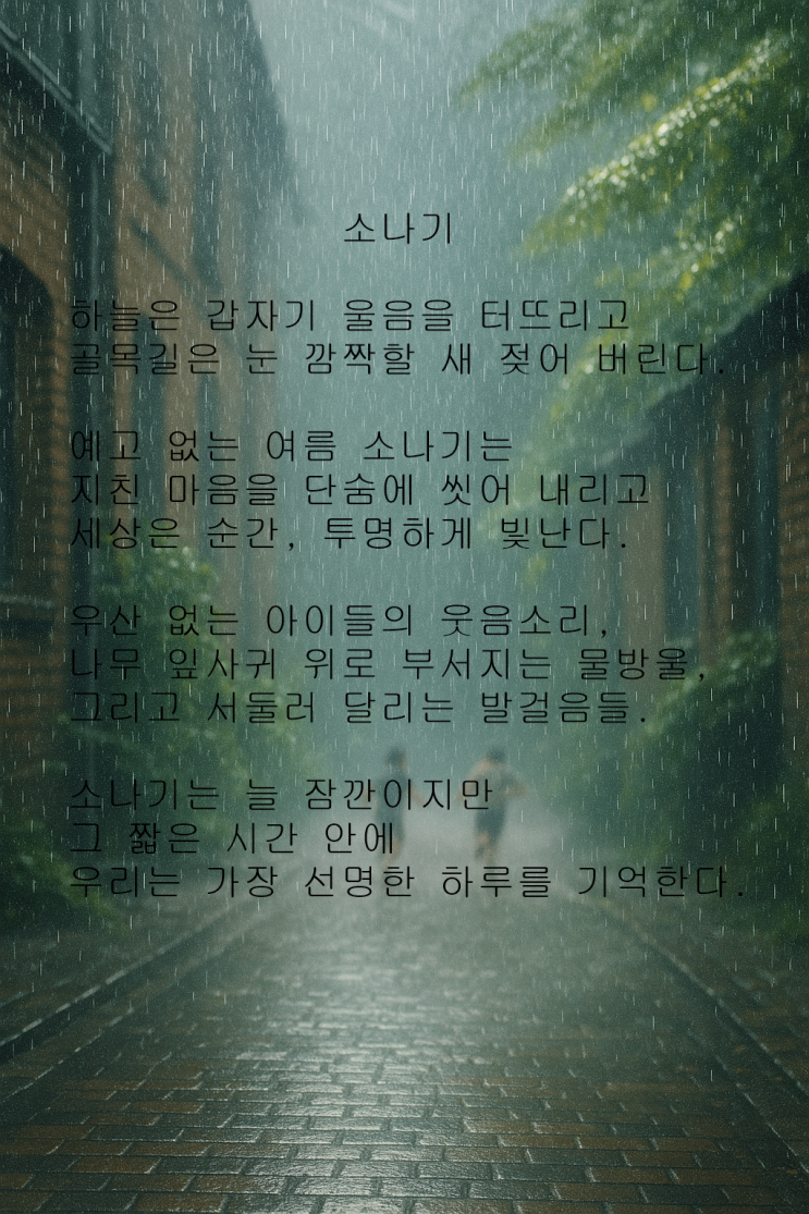  소나기- 여름날의 짧고 선명한 기억