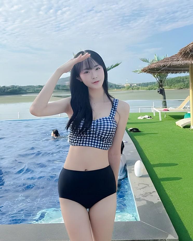  단정 & 청순! 김성아 치어리더 호캉스 수영복 코디