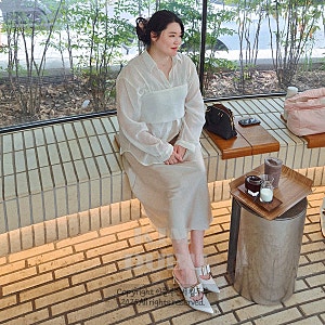 여성 빅사이즈 쇼핑몰 77 88 99 데이지투엘 블라우스 셔츠 상체비만 하객룩