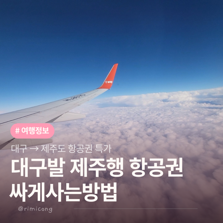  대구 제주도 항공권 최저가 싸게 사는법