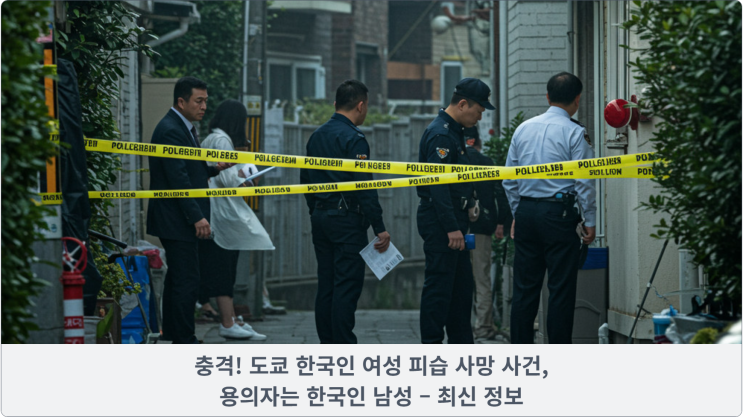  충격! 도쿄 한국인 여성 피습 사망 사건, 용의자는 한국인 남성 – 최신 정보