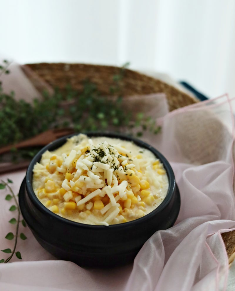 콘치즈계란찜 레시피 부드러운 옥수수 뚝배기 계란찜 만들기