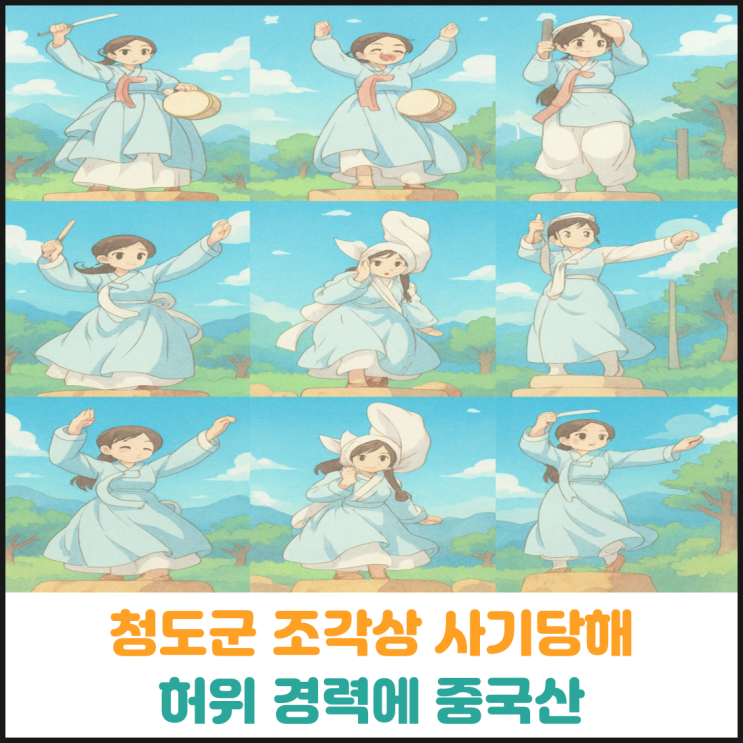  청도군 조각상 사기당해, 허위경력에 중국산 조각상