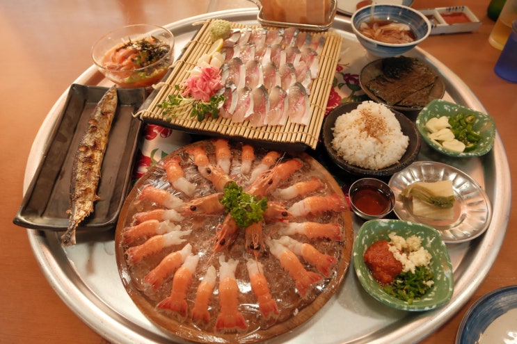  서귀포 중문 고등어회 딱새우 회 맛집 – 퍼랭 고딱세트