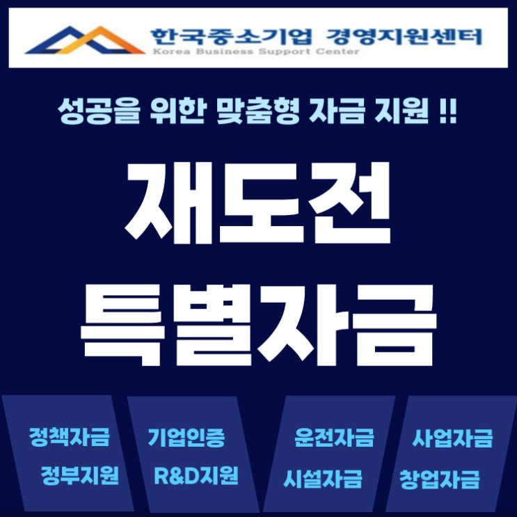  재도전특별자금, 폐업·채무조정 소상공인도 신청 가능해요