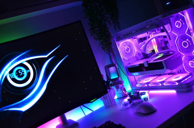  9800X3D 메인보드와 화이트셋업~!B850M AORUS ELITE WI-FI6 E ICE로 꾸며보니