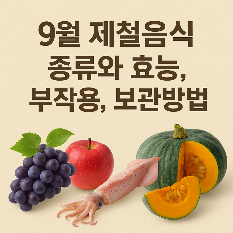  9월 제철음식 종류와 효능, 부작용, 보관방법