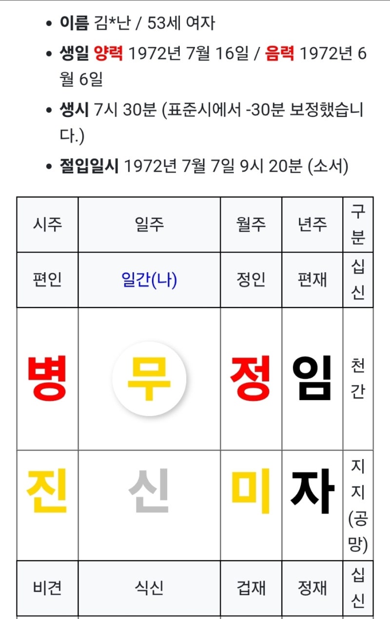 김정난 사주 김정난 스타필드
