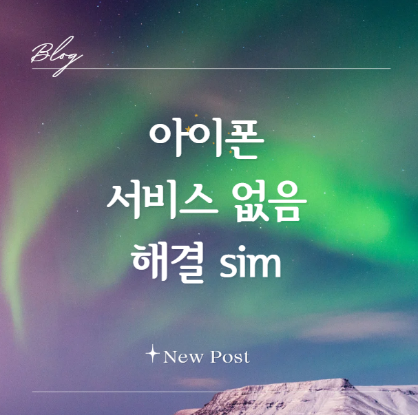아이폰 서비스없음 해결 sim 및 오류 유심 교체 주의사항