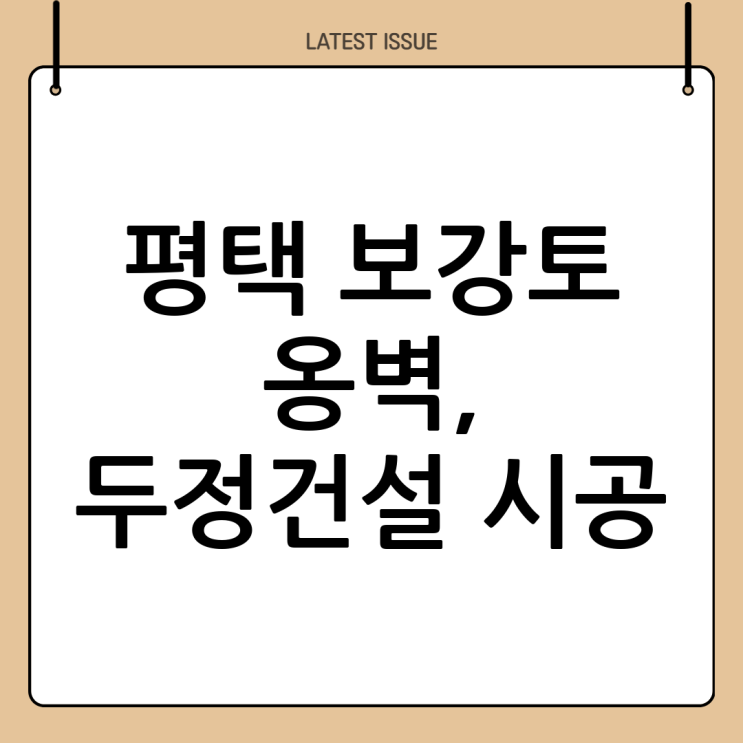  평택 보강토 시공, (주)두정건설: 옹벽 시공의 혁신, 안정과 미(美)를 더하다