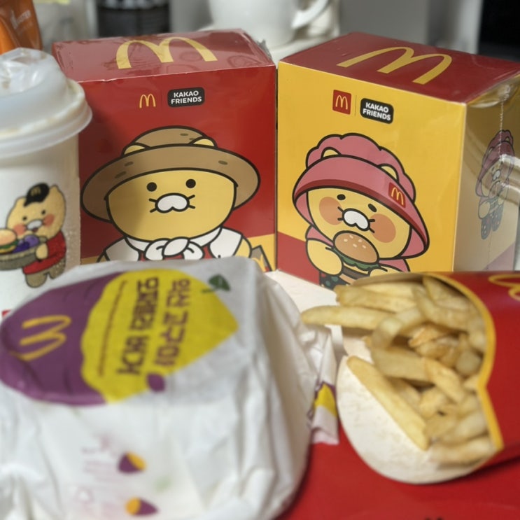  시기는 지났지만 이제야 써보는 맥도날드 x 한국의 맛 춘식이 인형팩 농부춘식 할미춘식 구매썰 리뷰.