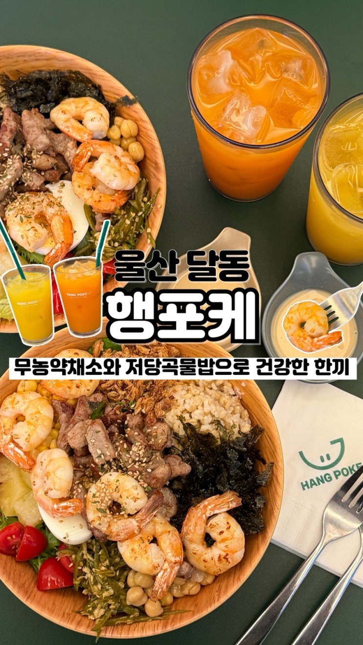  무농약 채소와 저당 곡물 밥으로 가볍지만 든든한 울산 달동 포케 행포케