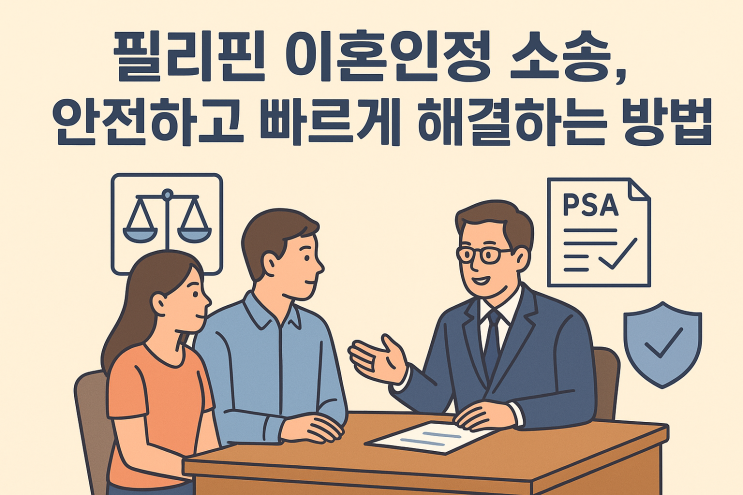  사기 없는 필리핀 외국인 이혼 인정 확인 소송, 투명한 비용과 빠른 프로세스로 안전하고 빠르게 해결하는 방법
