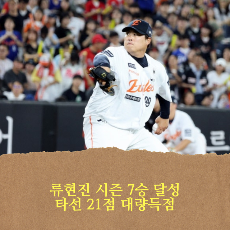 한화 이글스, <b>류현진 7승</b> + 노시환 역전 쓰리런 포함 멀티... 
