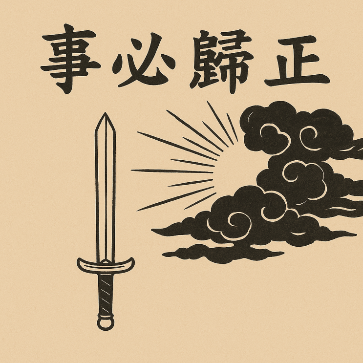   사필귀정(事必歸正) — 모든 일은 결국 바른 길로 돌아간다