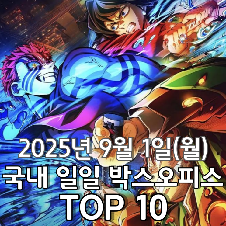  [국내 박스오피스] 일일 TOP 10 - 2025년 9월 1일(월)