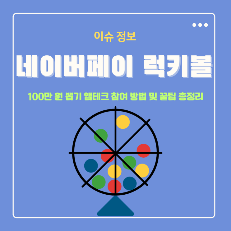  네이버페이 럭키볼 100만 원 뽑기 짠테크 참여 방법 및 꿀팁 총정리
