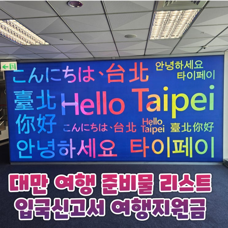  대만 여행 준비물 리스트 입국신고서 작성부터 여행지원금 신청 이심까지
