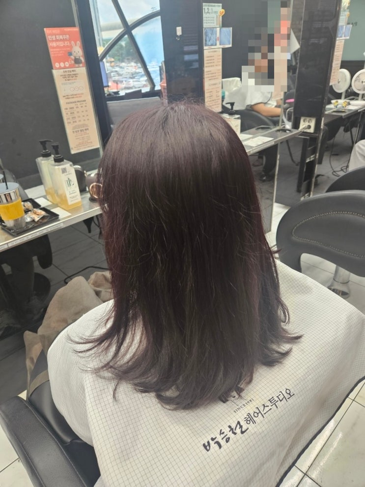  깔끔한 레드 톤다운 염색 안산 중앙동 박승철헤어안산중앙점 다슬 탑디자이너