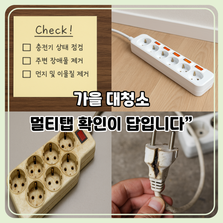  가을철 대청소 필수 체크｜멀티탭 안전 점검 방법 총정리