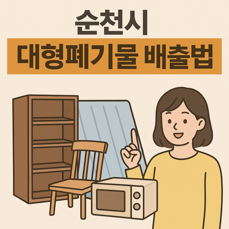 순천시 대형폐기물 스티커 가격, 판매처, 구입, 신고배출, 무료배출 방법까지 총정리(2025년)