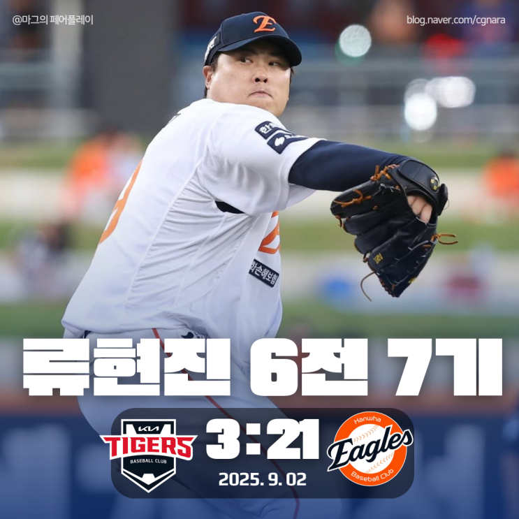 <b>류현진 7승</b>달성 21득점 한화이글스 vs 기아타이거즈 승부처... 