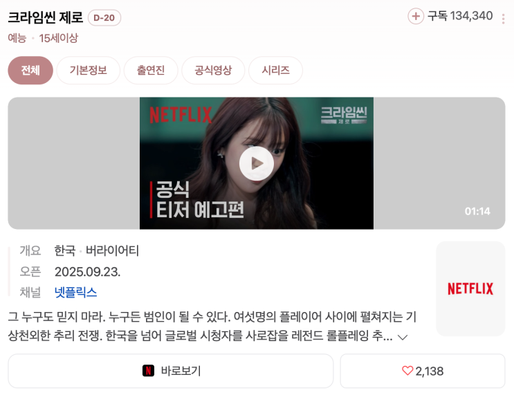 <b>추리 예능</b> 1티어 〈<b>크라임씬 제로</b>〉 넷플릭스로 컴백