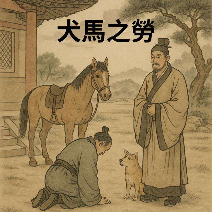   견마지로(犬馬之勞) — 개나 말처럼 충성을 다하다