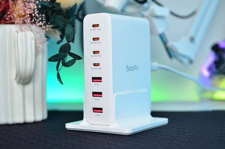  7대 동시 충전!100W 7포트 노트북 고속 멀티충전기 CS71 모두 충전시켜주마